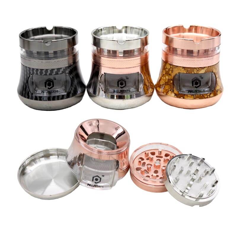 PALPITATE Large Bell Shaped 4 Part Grinder with Pop-out Tray (MG-058) | 55mm | Assorted Colors product image